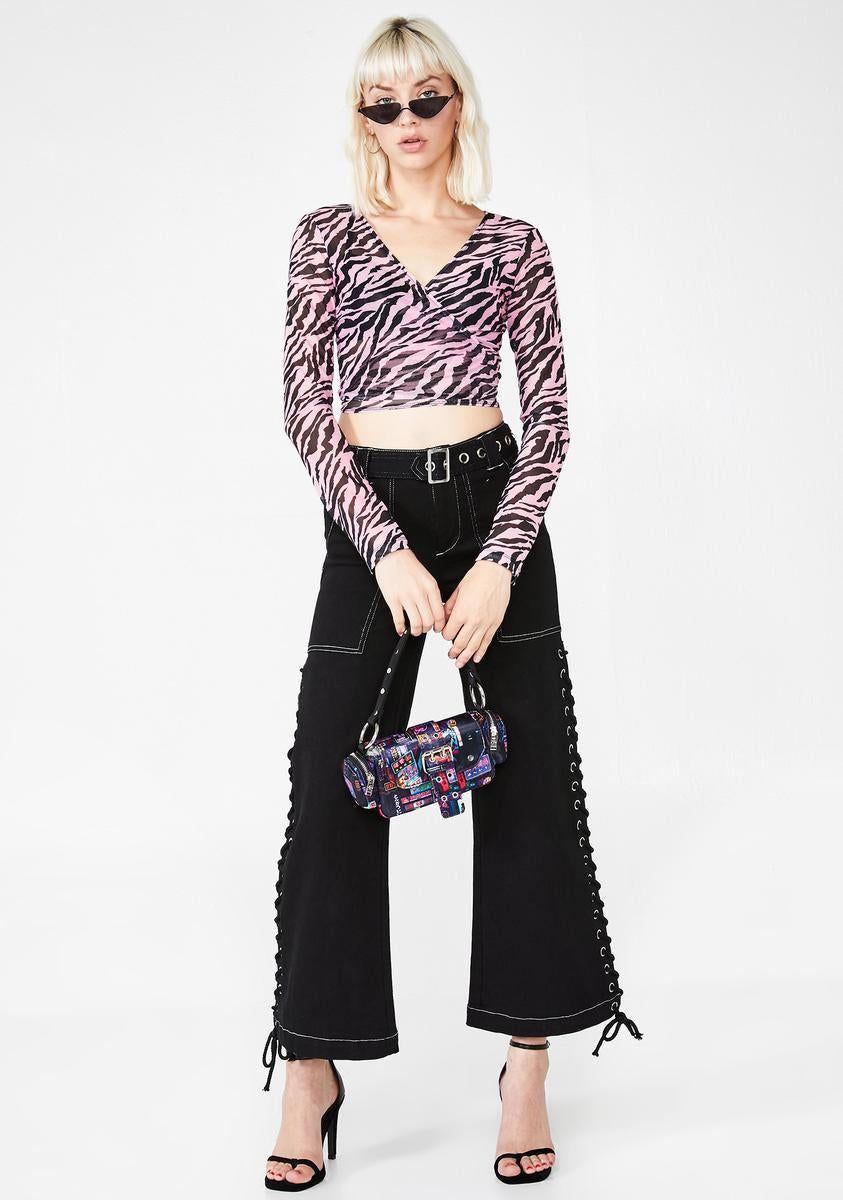 Zebra Kayak Wrap Top sold by Dolls Kill product image thumbnail 3
