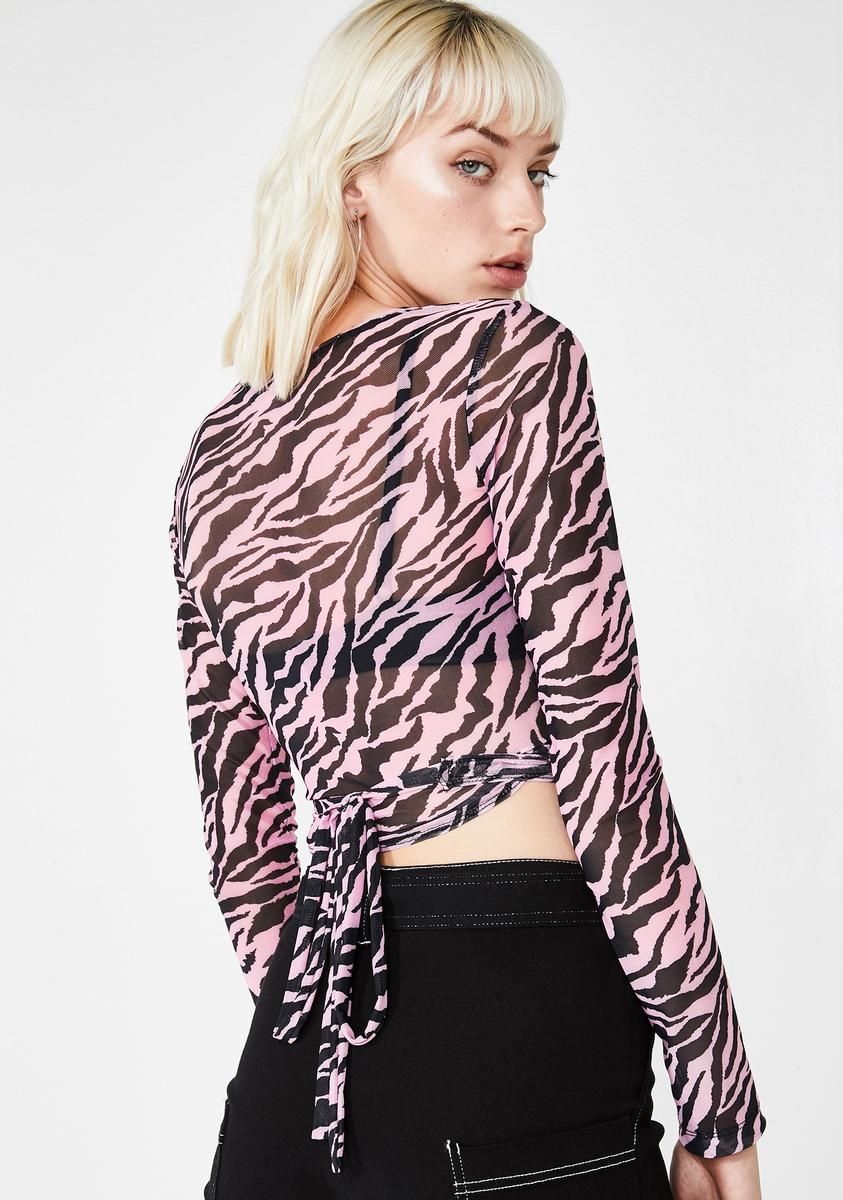 Zebra Kayak Wrap Top sold by Dolls Kill product image thumbnail 4