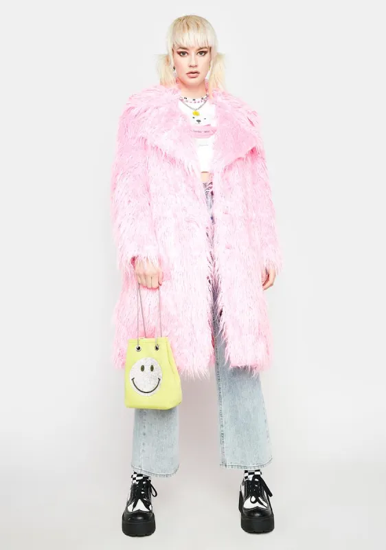Pink Genki Faux Fur Coat sold by Dolls Kill