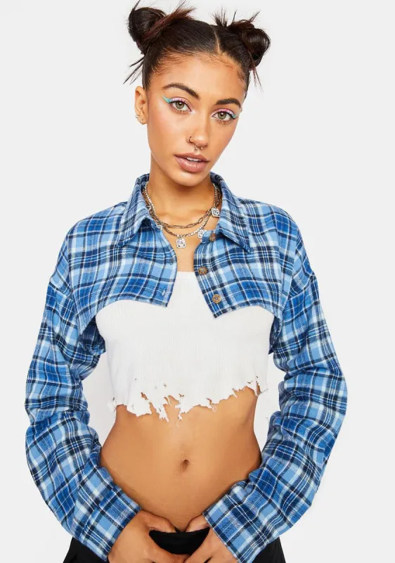 My Lovely Plaid Cropped Blazer sold by Dolls Kill