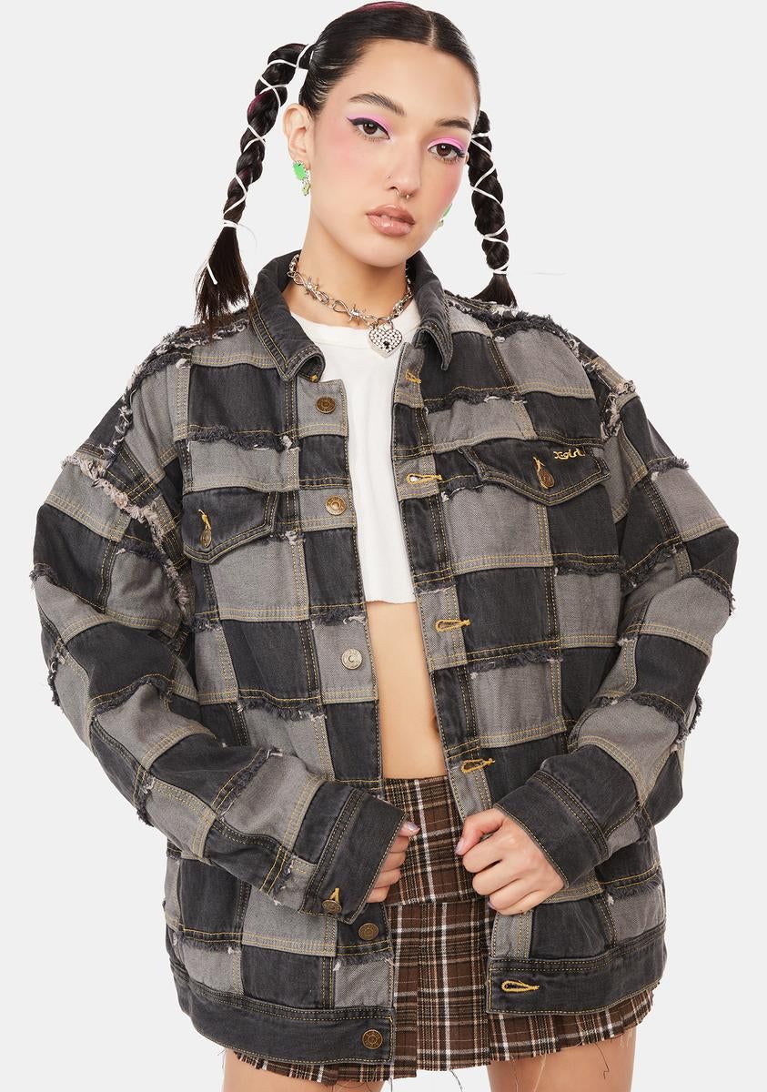 Patchwork Denim Jacket sold by Dolls Kill