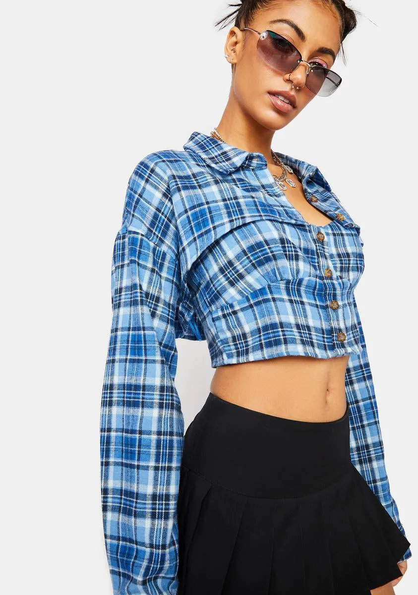 My Lovely Plaid Cropped Blazer sold by Dolls Kill product image thumbnail 2