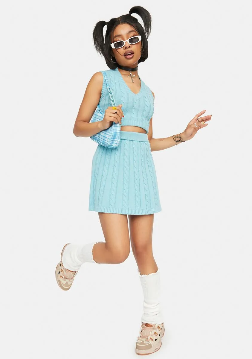 Blue Knit Mini Skirt sold by Dolls Kill product image thumbnail 3