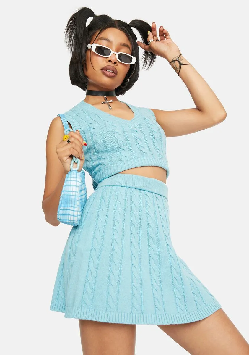 Blue Knit Mini Skirt sold by Dolls Kill product image thumbnail 2