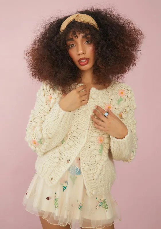 Flower Patch Knit Cardigan sold by Dolls Kill