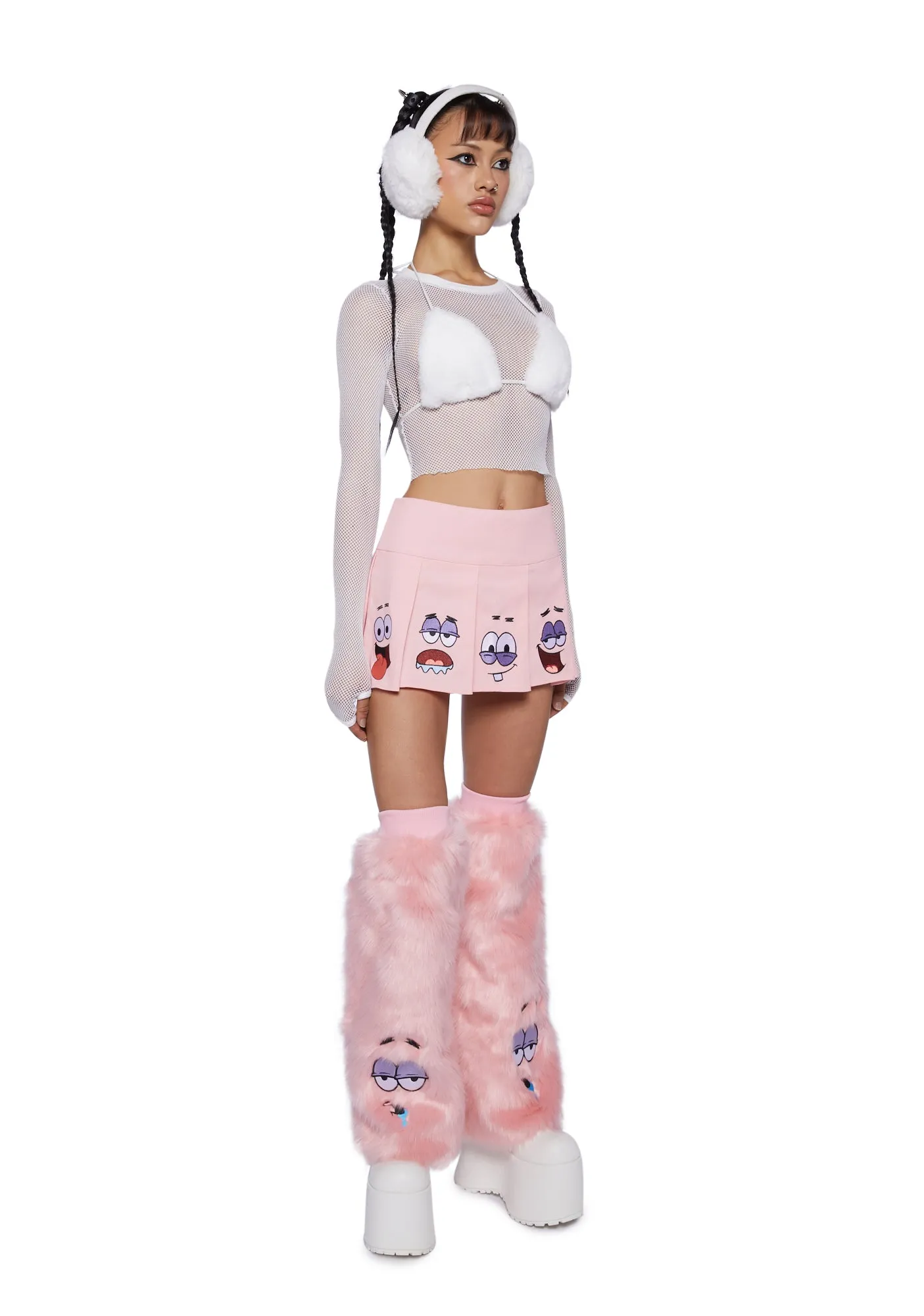 Many Moods Pleated Mini Skirt- Pink sold by Dolls Kill product image thumbnail 2