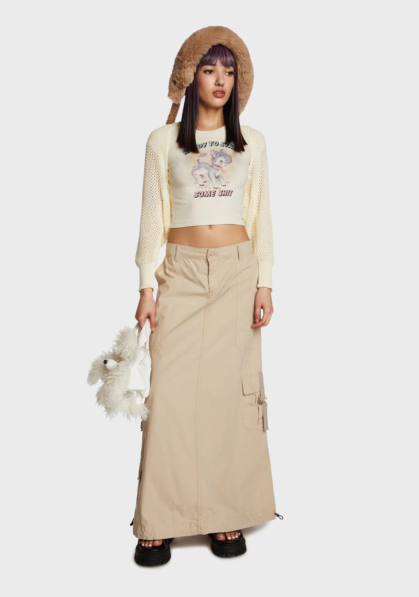 Break Time Knit Shrug - Light Brown sold by Dolls Kill product image thumbnail 2