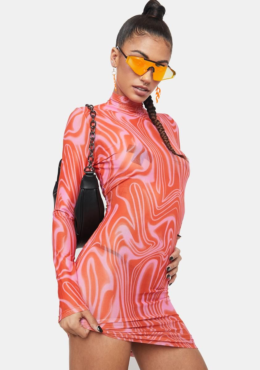 Psychedelic Night Heat Mesh Dress sold by Dolls Kill product image thumbnail 2