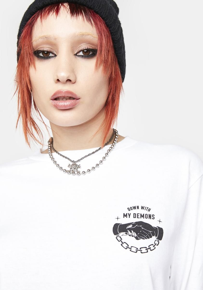 Down With My Demons Long Sleeve Tee sold by Dolls Kill product image thumbnail 3