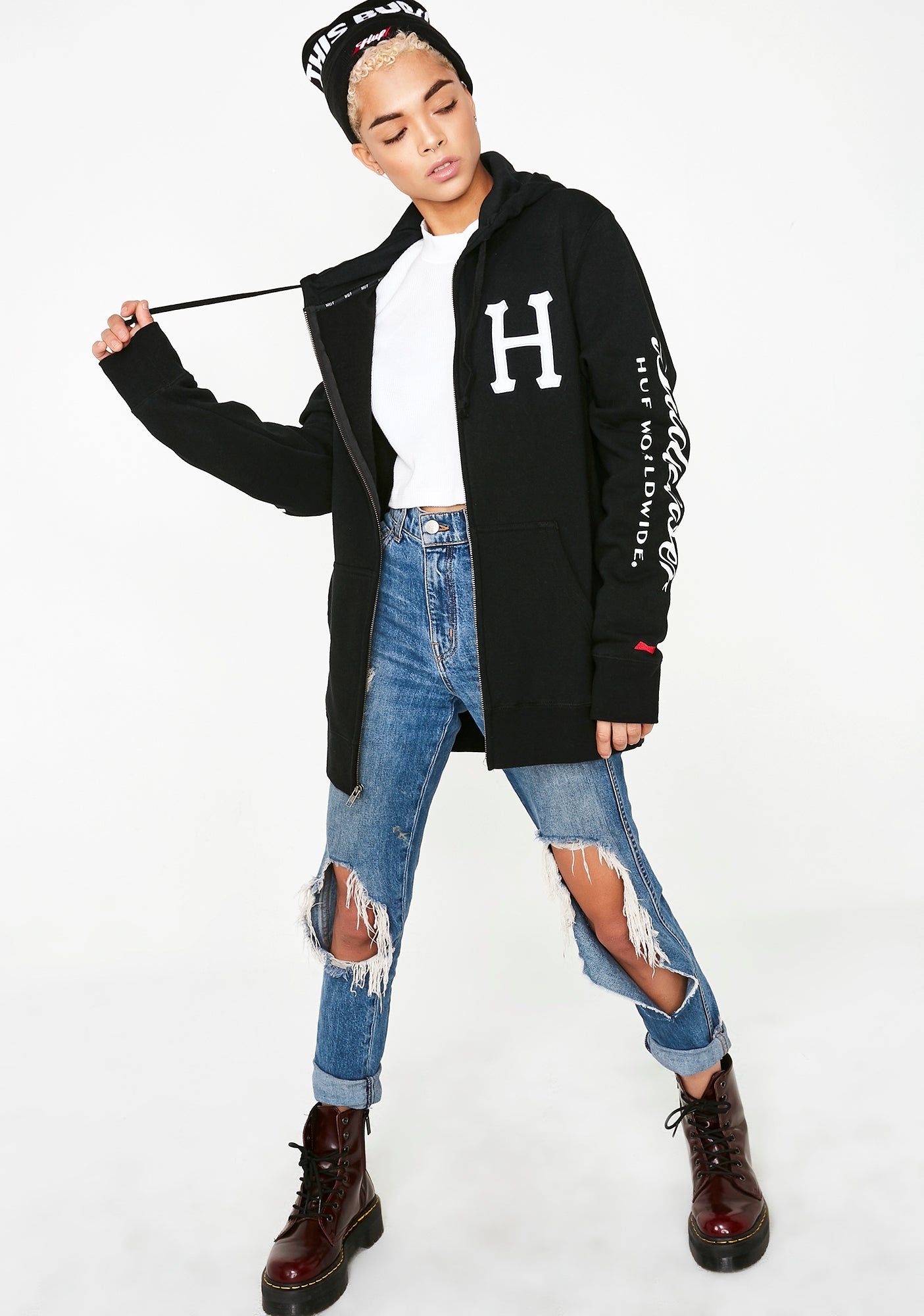 x Budweiser Classic H Zip Up Hoodie sold by Dolls Kill product image thumbnail 5