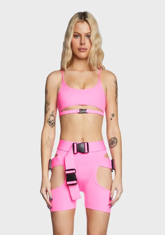 Buckle Cami Top - Pink sold by Dolls Kill