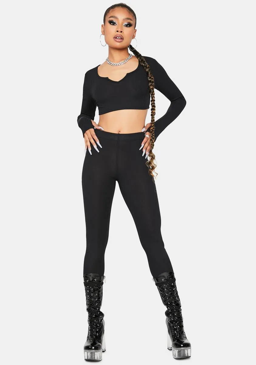 Jet Setting Love Crop Top Leggings Set sold by Dolls Kill