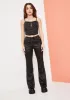 Slick Should Be Dancing Floral Satin Lace Up Pants sold by Dolls Kill
