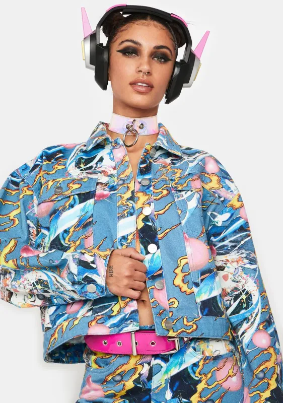 Anime Print Denim Jacket sold by Dolls Kill