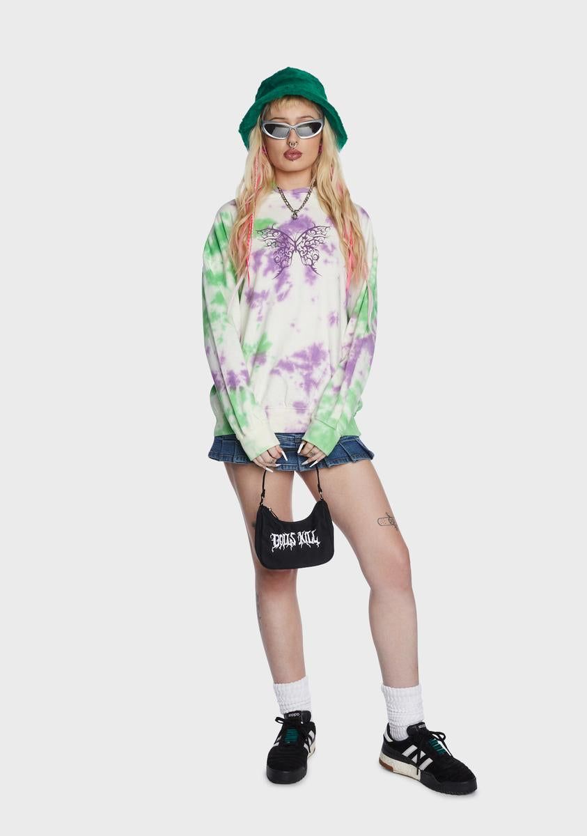 Butterfly Printed Tie Dye Hoodie sold by Dolls Kill product image thumbnail 3