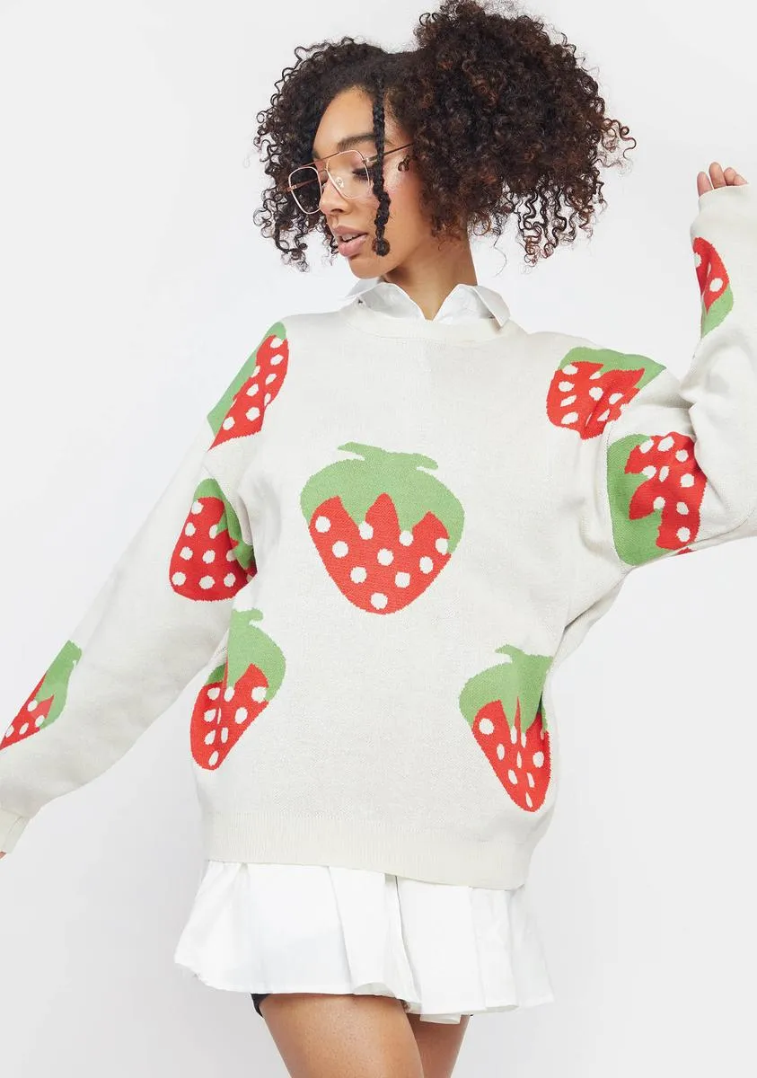 Strawberry Sweater sold by Dolls Kill