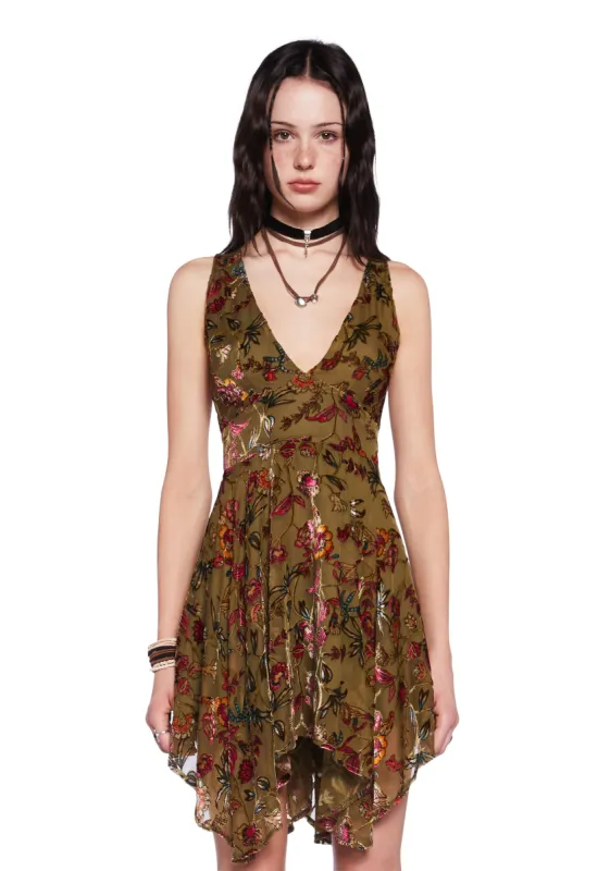 Take To The Sky Mini Dress - Green sold by Dolls Kill