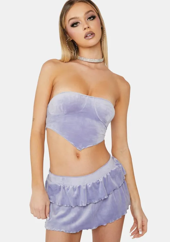 Lavender Can't Even Skirt Set sold by Dolls Kill