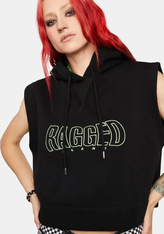 Raw Hoodie Vest sold by Dolls Kill