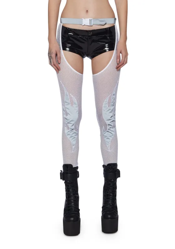 Pure Mark Of The Beast Reflective Chaps sold by Dolls Kill