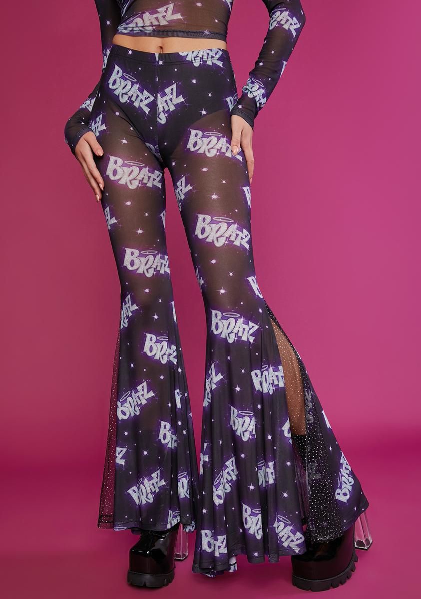 Overnight Sensation Mesh Bell Bottoms sold by Dolls Kill