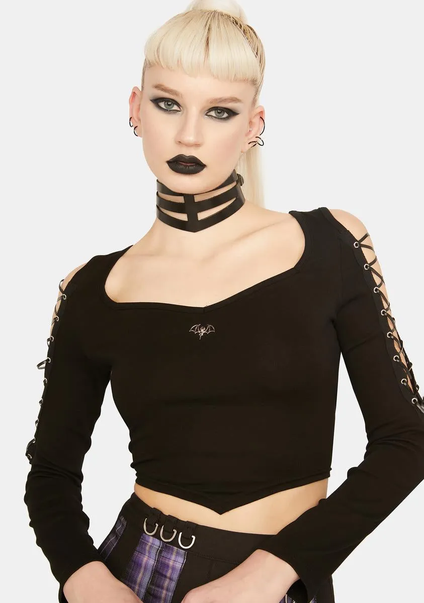 Locomotive Bat Long Sleeve Top sold by Dolls Kill