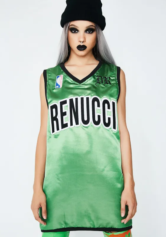 Green B-Ball Jersey sold by Dolls Kill