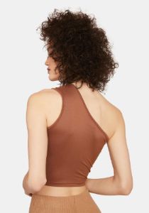 Brunette Next Level One Shoulder Crop Top sold by Dolls Kill