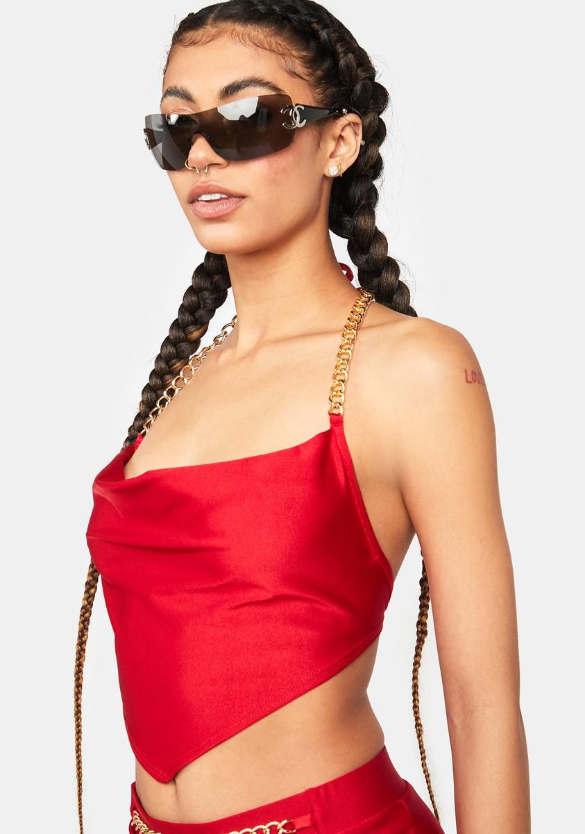 Hot Cowl At Me Halter Top sold by Dolls Kill product image thumbnail 2