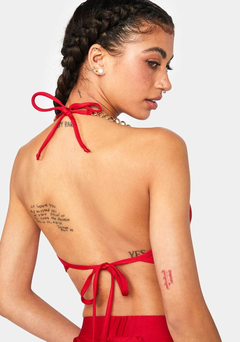 Hot Cowl At Me Halter Top sold by Dolls Kill product image thumbnail 4