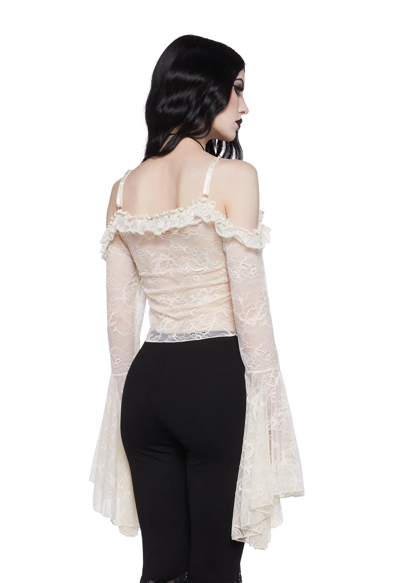 Gothic With Grace Mesh Top - Off White sold by Dolls Kill product image thumbnail 4