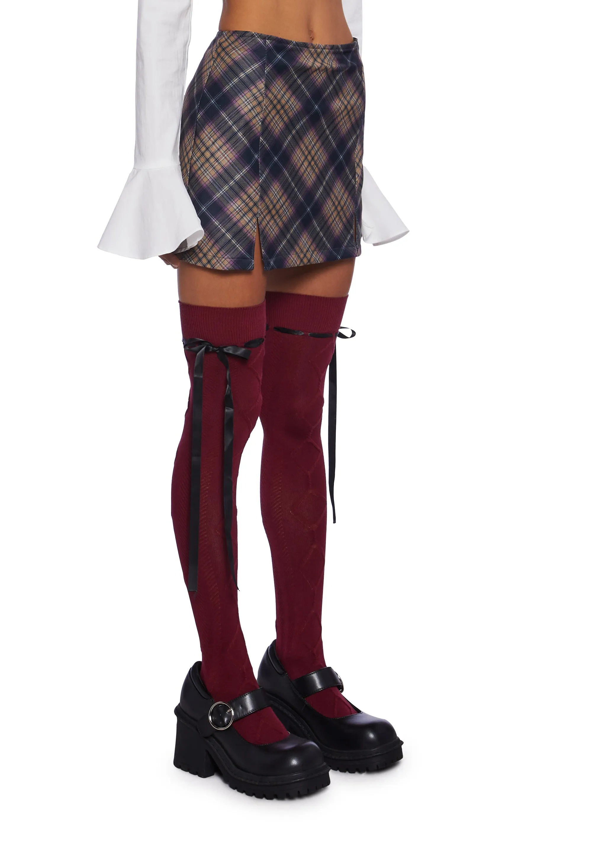 Under The Boardwalk Mini Skort - Plaid sold by Dolls Kill product image thumbnail 3