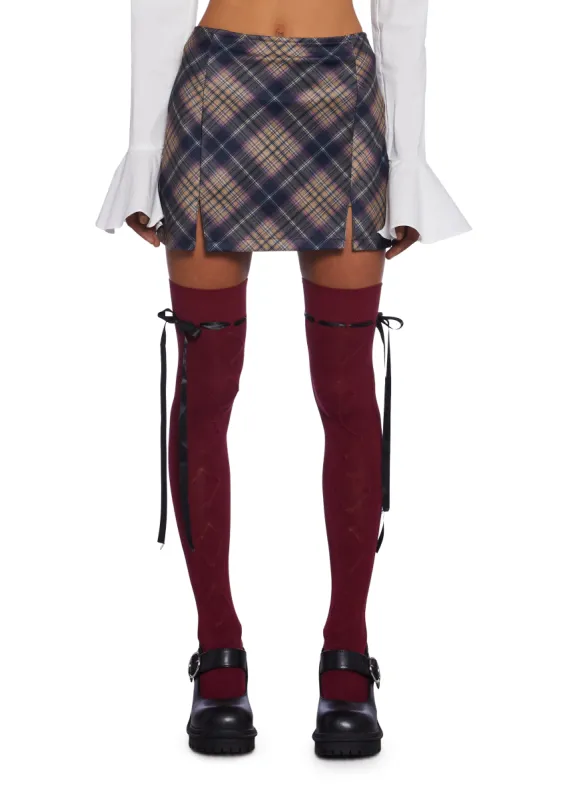 Under The Boardwalk Mini Skort - Plaid sold by Dolls Kill