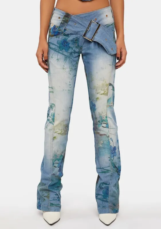 La Rambla Denim Low Rise Jeans sold by Dolls Kill