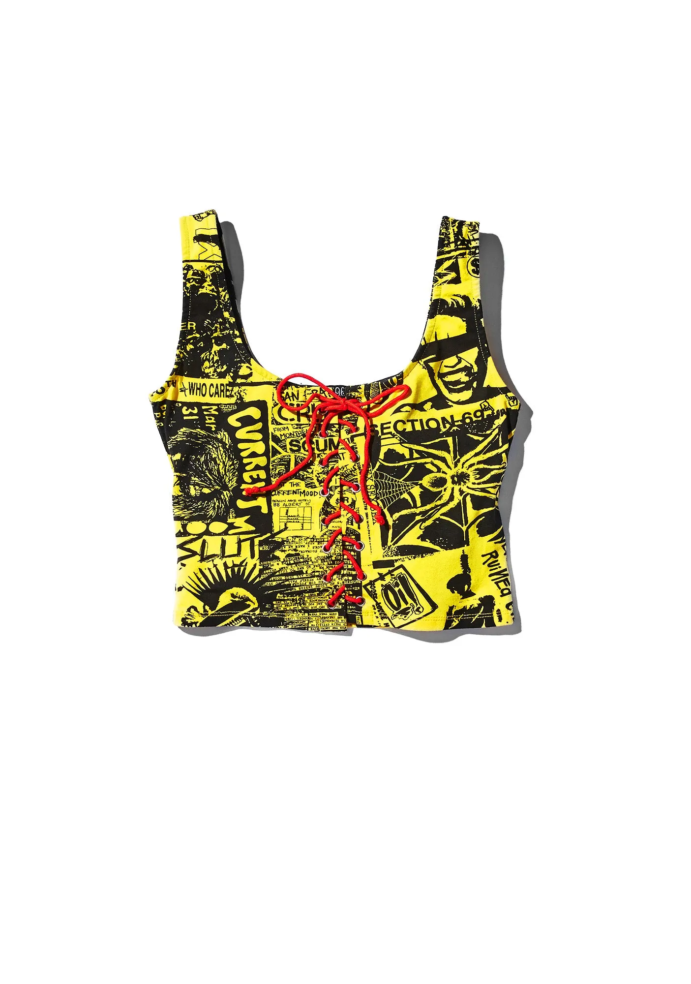 Headliner Lace-Up Crop Tank sold by Dolls Kill