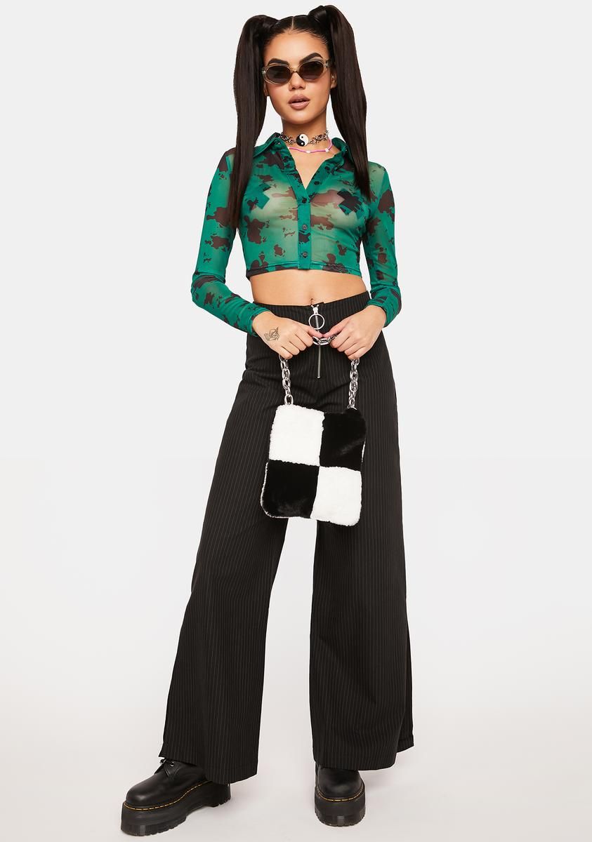 Cow Print Mesh Top sold by Dolls Kill product image thumbnail 3