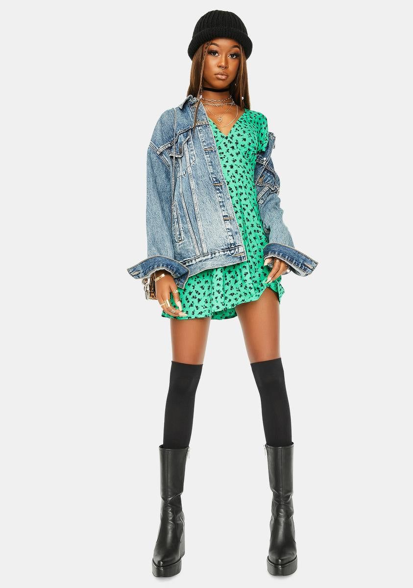 Dainty Ditsy Green Elara Dress sold by Dolls Kill product image thumbnail 3