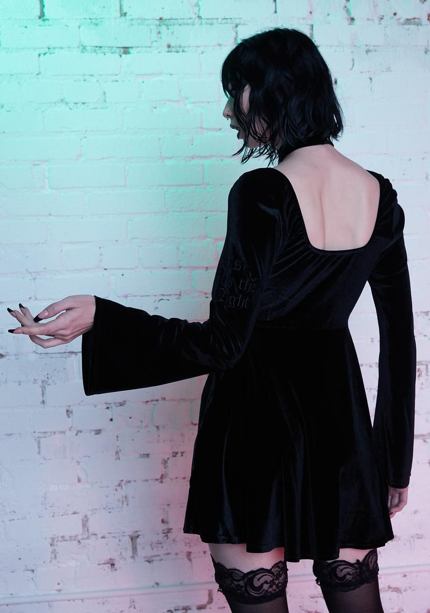 All Bats Are Off Velvet Dress Set sold by Dolls Kill product image thumbnail 4