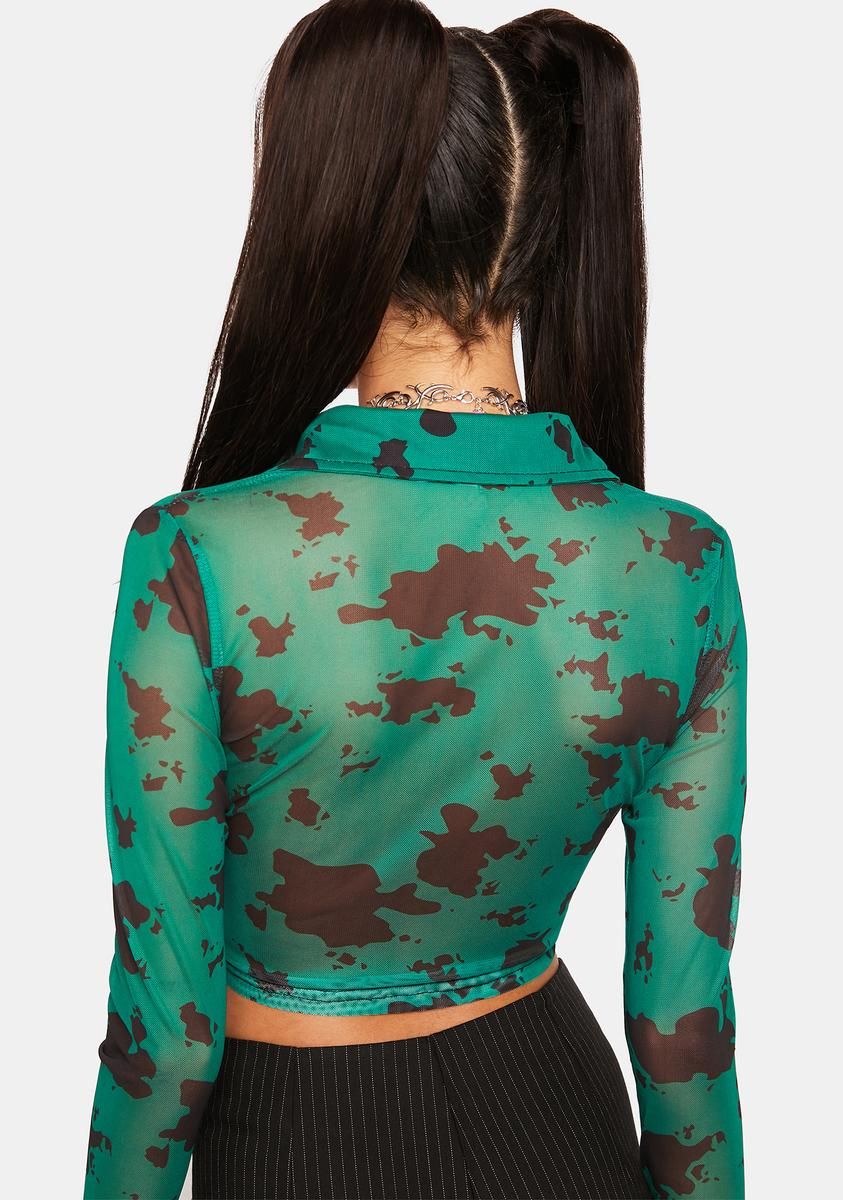 Cow Print Mesh Top sold by Dolls Kill product image thumbnail 4