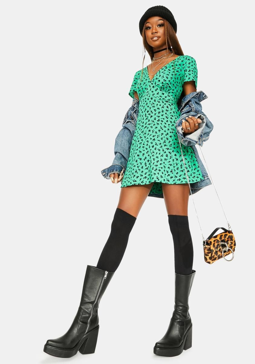 Dainty Ditsy Green Elara Dress sold by Dolls Kill product image thumbnail 2