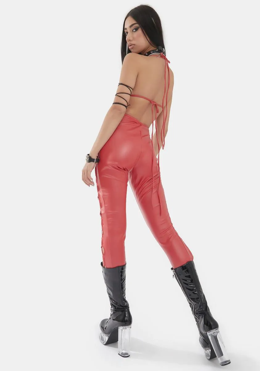 Fire Born Again Vegan Leather Catsuit sold by Dolls Kill product image thumbnail 4