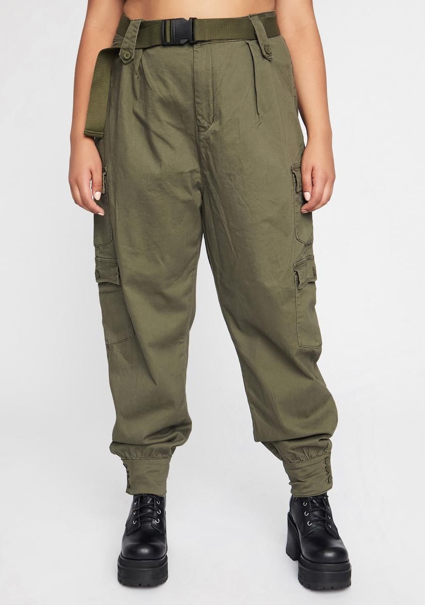 Olive True Best Version Of Me Cargo Pants sold by Dolls Kill