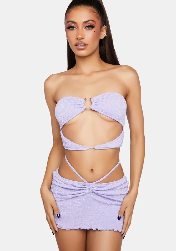 Plum Lost Your Chance Skirt Set sold by Dolls Kill