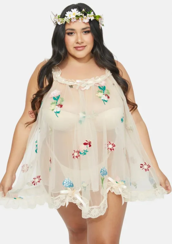 Plus Enchanted Meadow Floral Nightie Set sold by Dolls Kill