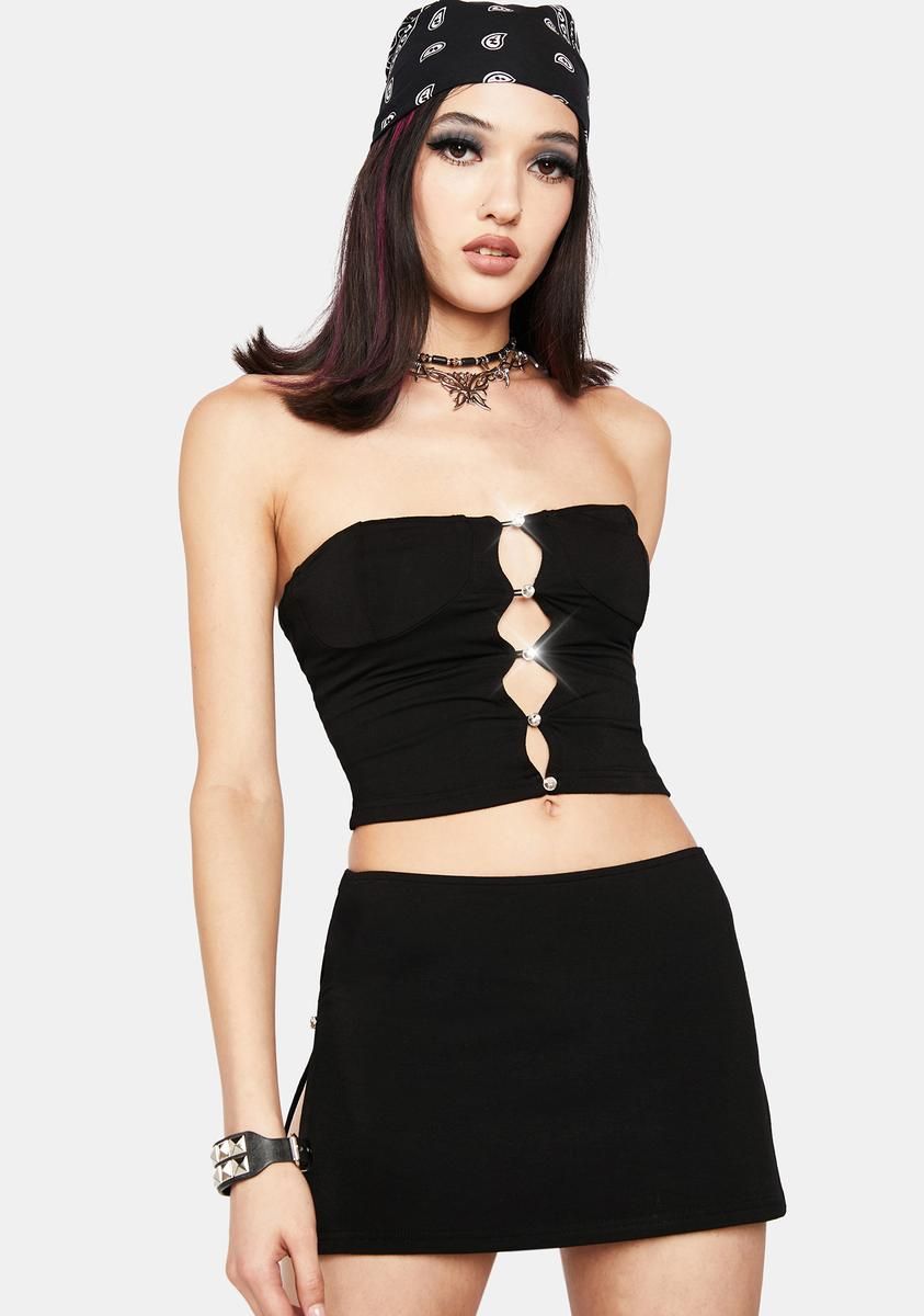 Onyx You'll Keep A Secret Skirt Set sold by Dolls Kill