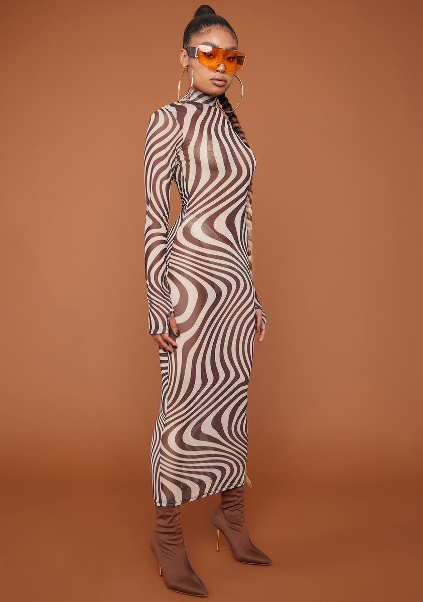 On My Wavelength Mesh Midi Dress sold by Dolls Kill product image thumbnail 3