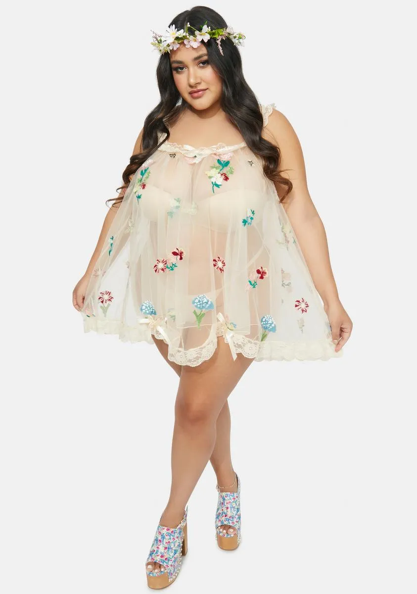 Plus Enchanted Meadow Floral Nightie Set sold by Dolls Kill product image thumbnail 3