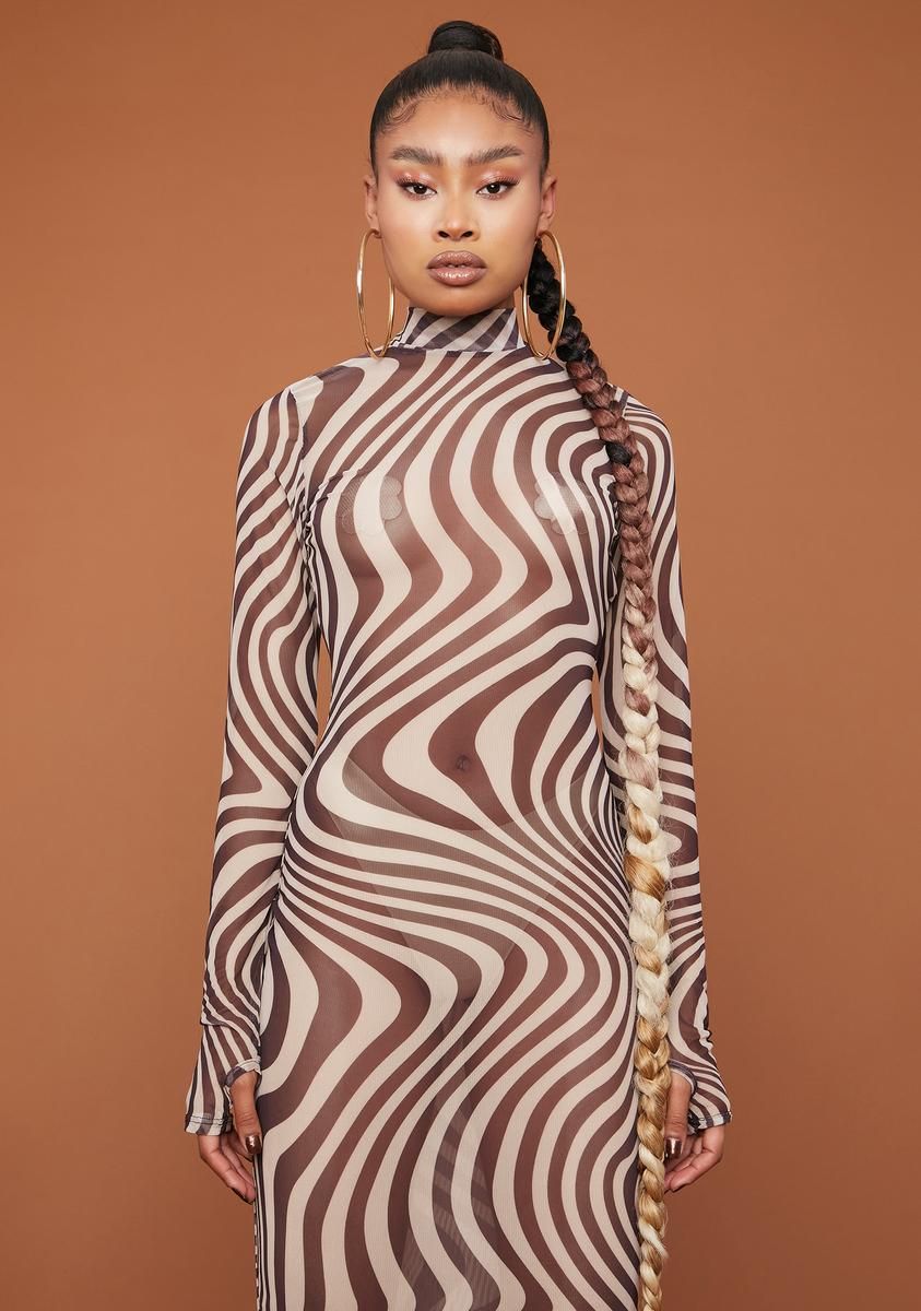 On My Wavelength Mesh Midi Dress sold by Dolls Kill