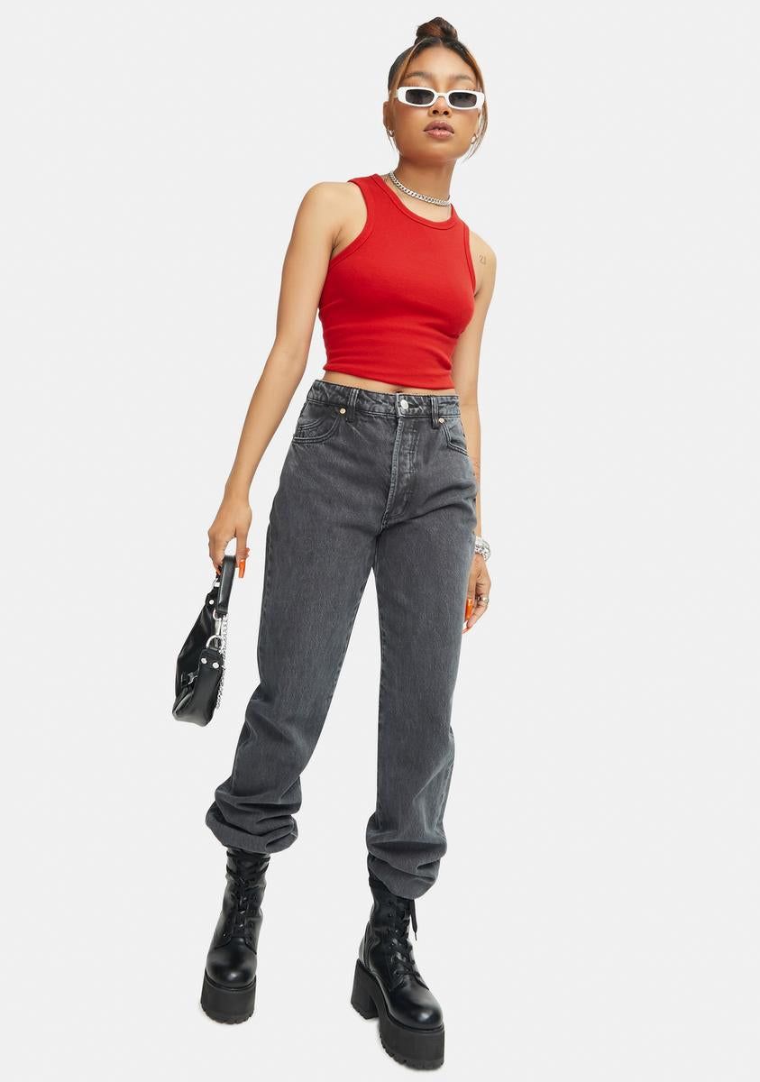 Red Miller Baby Rib Tank Top sold by Dolls Kill product image thumbnail 3