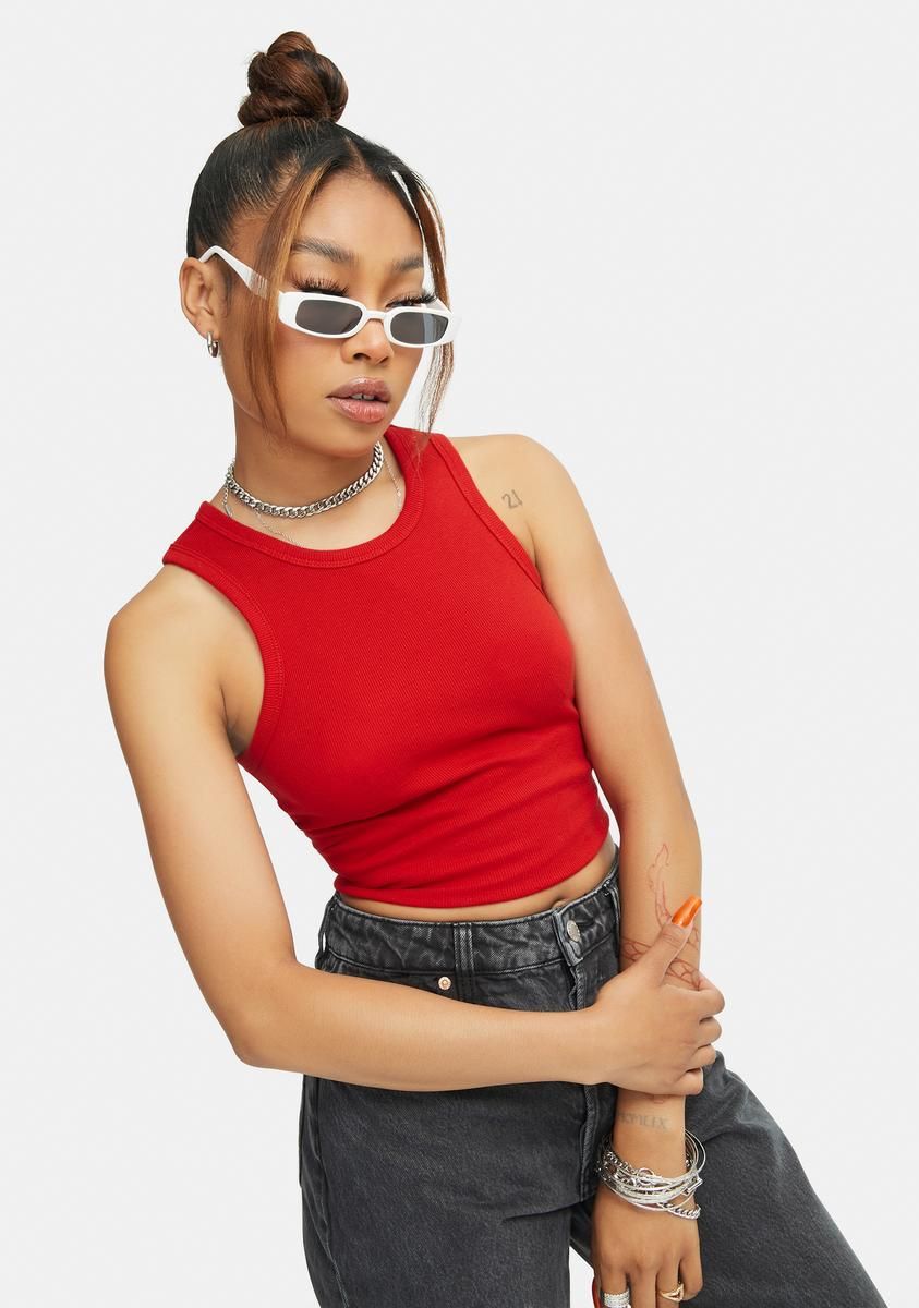 Red Miller Baby Rib Tank Top sold by Dolls Kill product image thumbnail 2